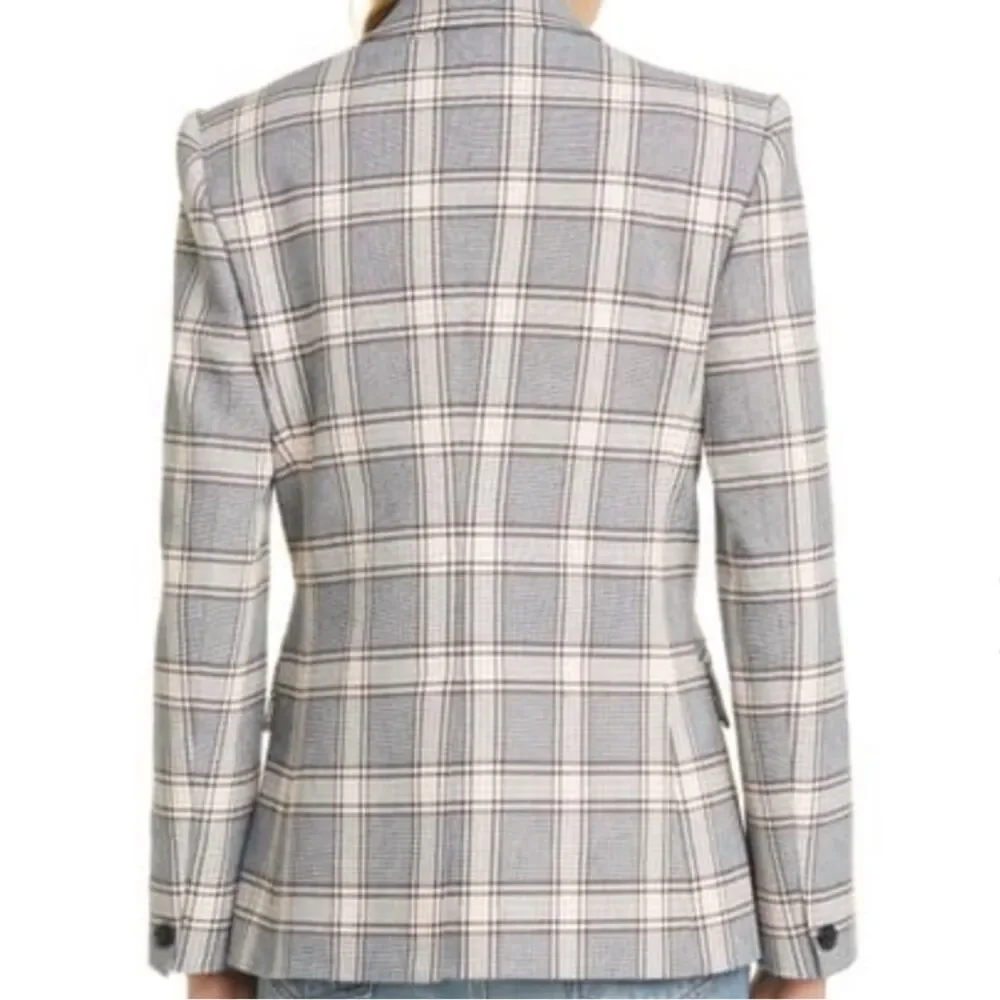 Joie Anilah Plaid Blazer Blue & Pink Women’s Size 2 MSRP: $328 - Picture 4 of 8